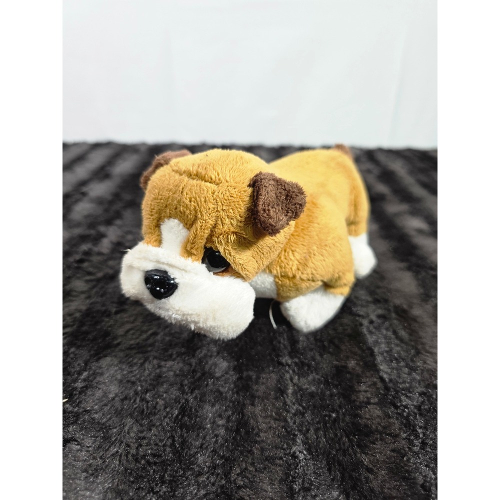 Ganz Lil Kinz Bulldog Plush Stuffed Animal Toy HS126 Tan White Brown Dog